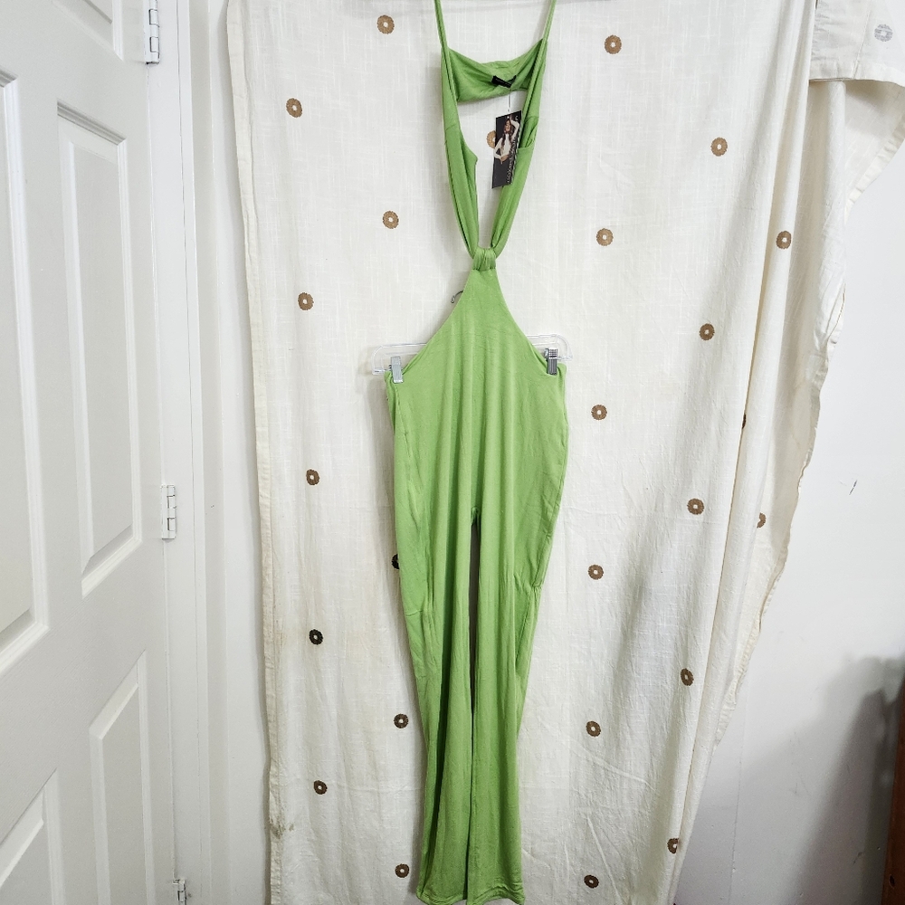Naked Wardrobe - Green Halter Jumpsuit